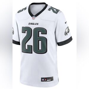 Men's Philadelphia Eagles Saquon Barkley Nike White White Game Jersey